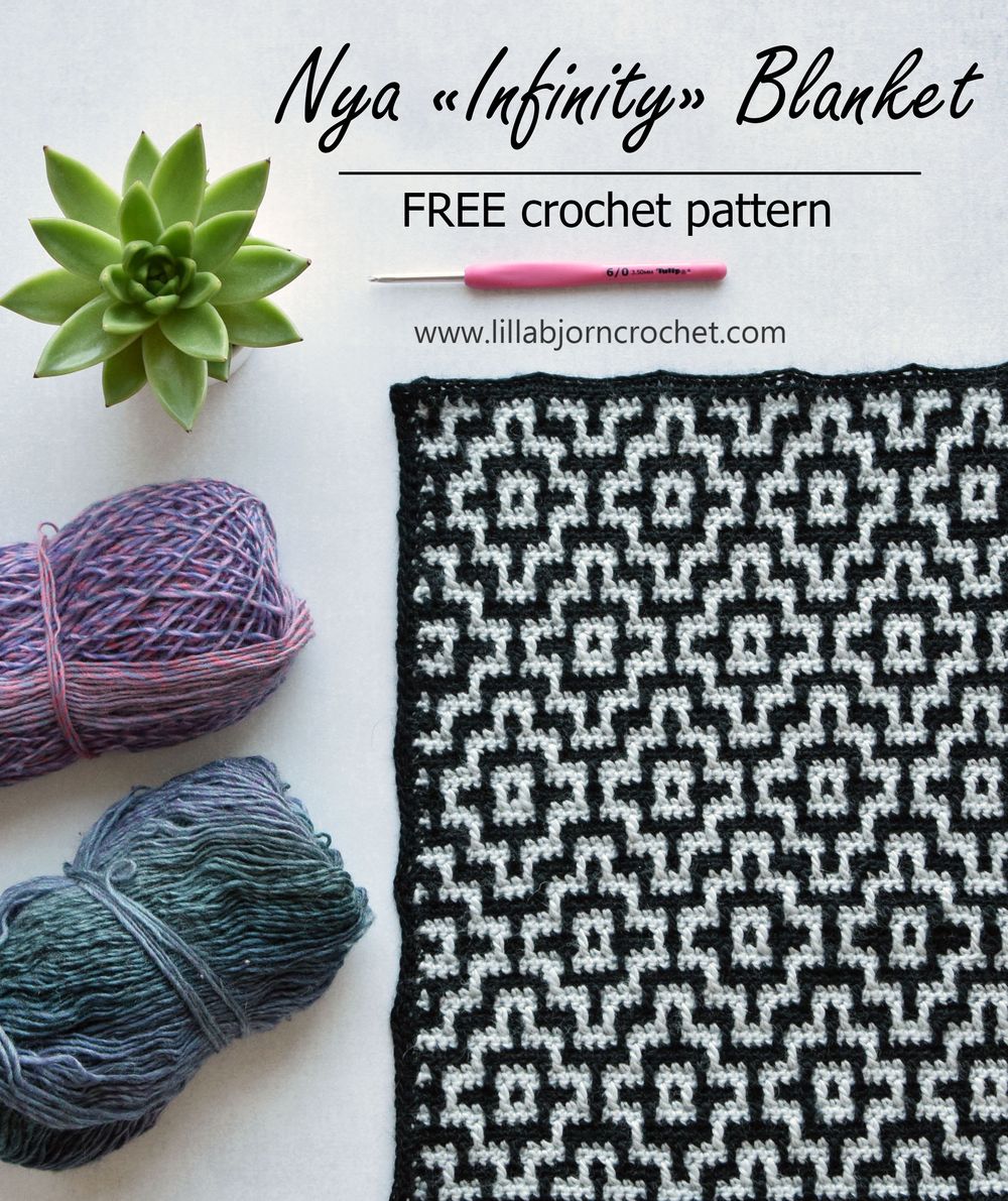 Nya Mosaic Blanket - Infinity version (FREE crochet pattern)